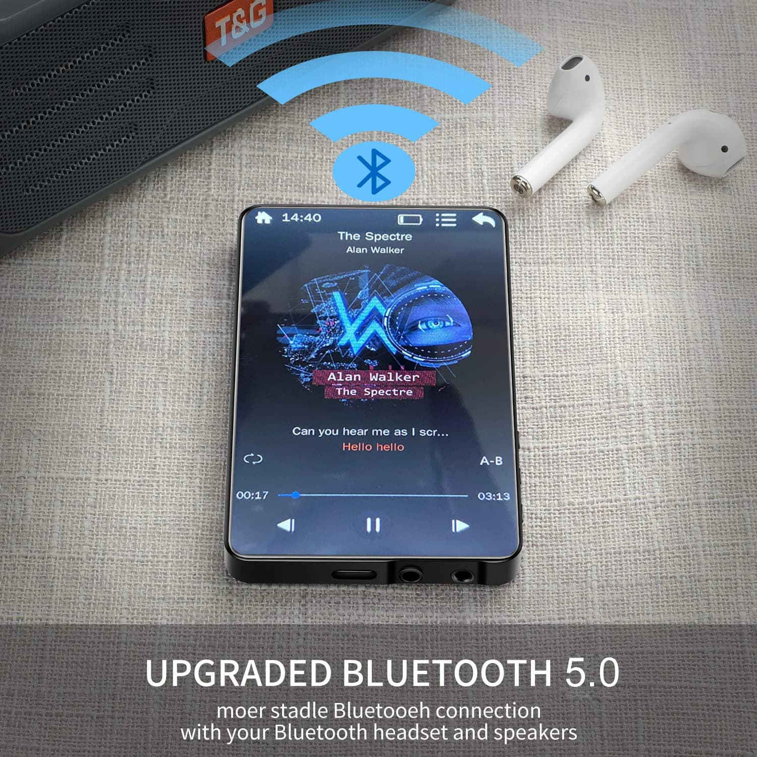 Yophoon X20-New biom4 pouces plein écran tactile lecteur MP3 MP4 16 Go avec haut-parleur 1080P vidéo