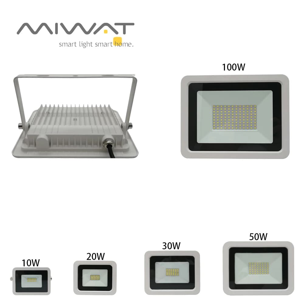 Projecteur LED blanc 100W 50W 30W 20W 10W AC 220V, réflecteur extérieur étanche, lampadaire, appliqu