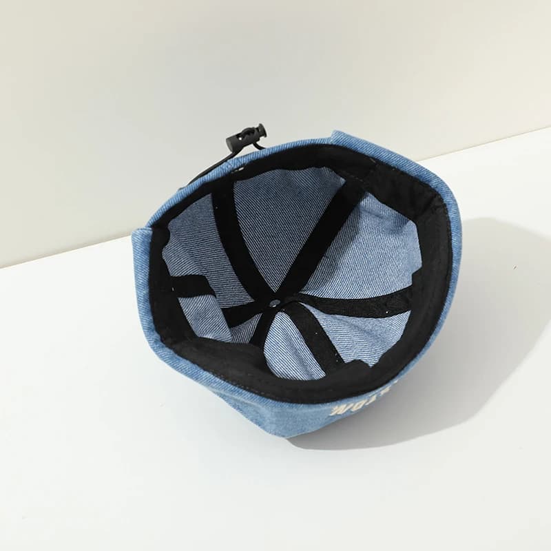 Casquette melon en denim bleu pour enfants, chapeau sans bord pour bébé breton, bonnet de proximité 