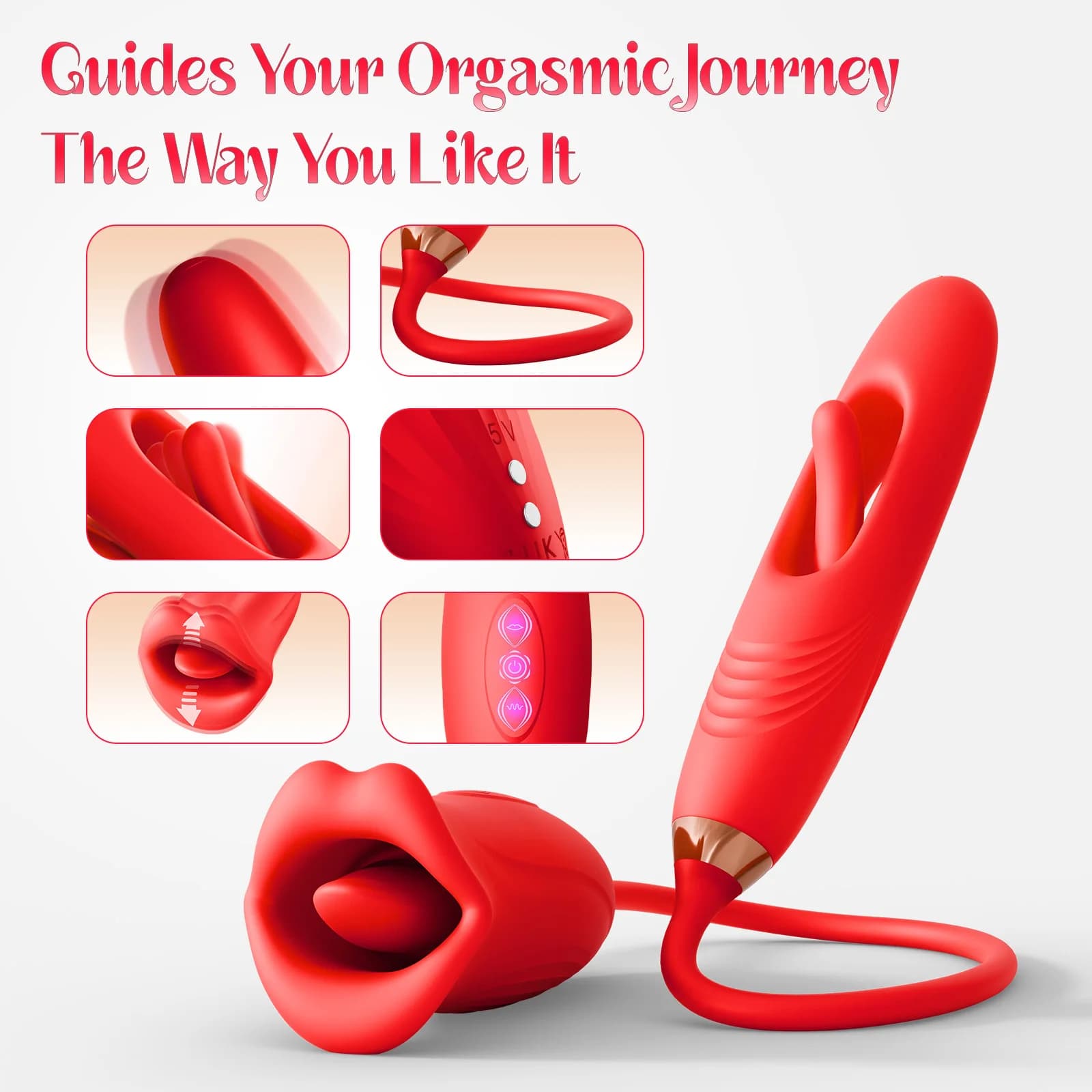 Vibromasseur gode léchant la langue pour femme, stimulateur de clitoris vaginal, masseur de point G,