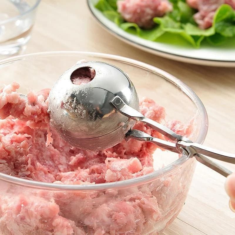 Outil de fabrication de boulettes de riz en acier inoxydable, clip rond, cuillère en forme de boulet