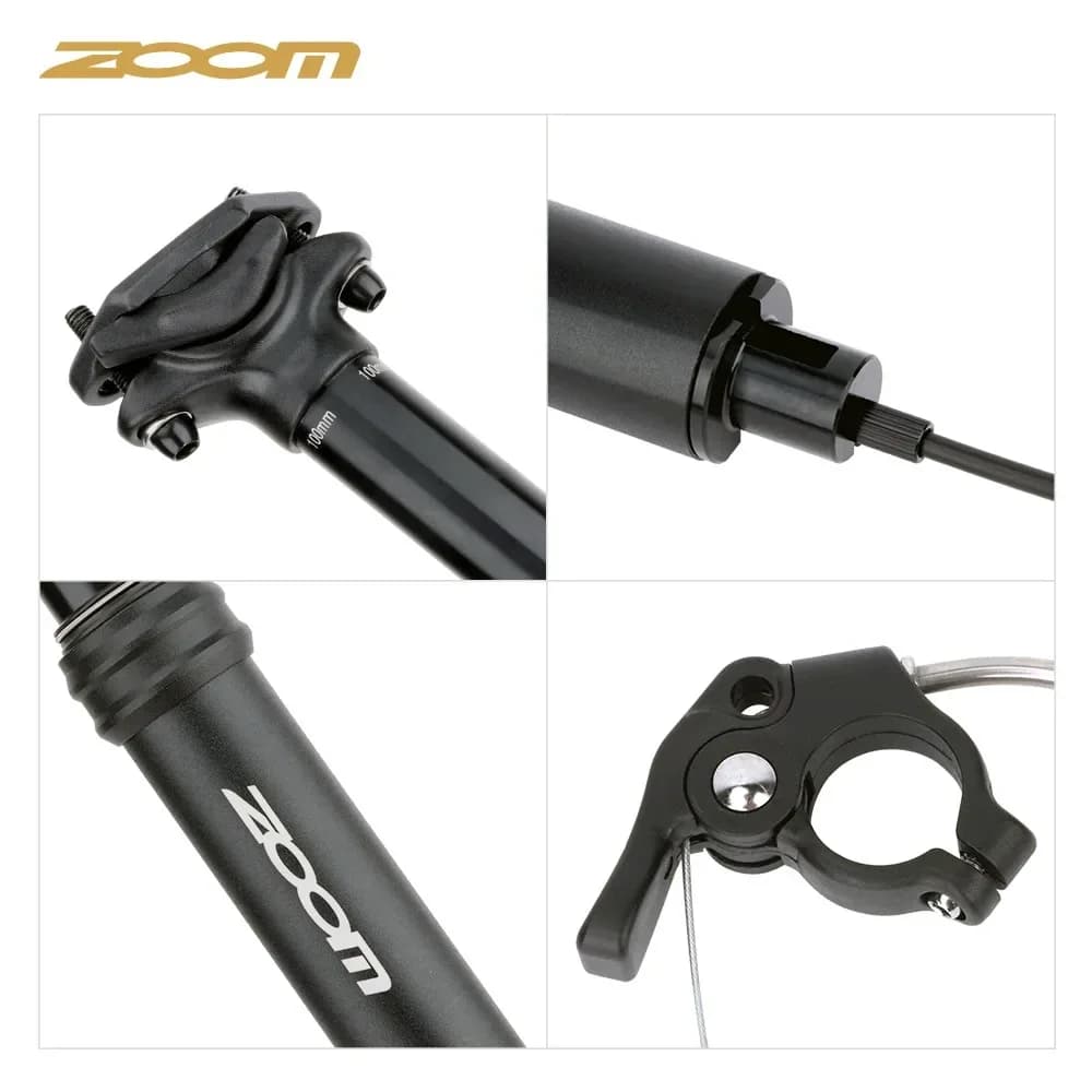 ZOOM – tige de selle de vélo vtt, 27.2mm31.6mm, poignée interne et externe en aluminium, contrôle du
