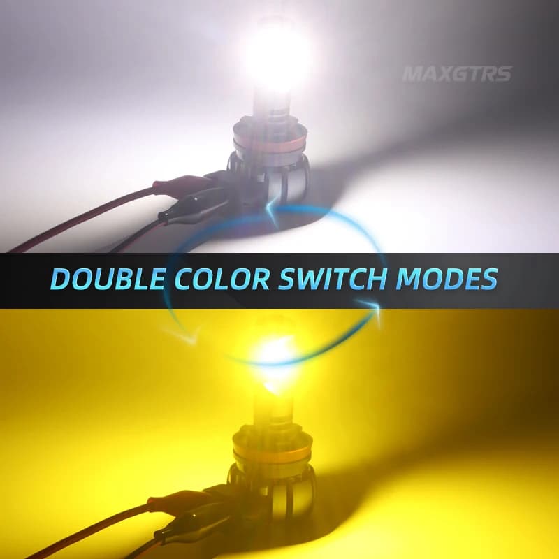 2 ampoules antibrouillard pour phares de voiture, Double Tri Color, H3 H11 H8 H16 JP 9005 HB3 9006 H