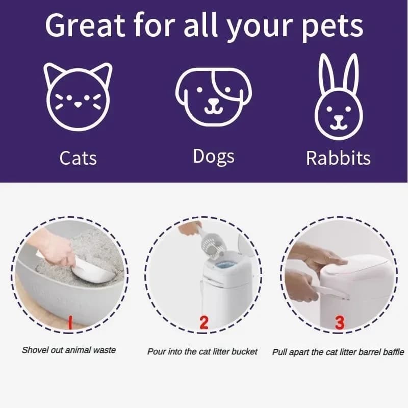 LitterLocker chat bac à litière sacs poubelle chats toilette désodorisation sac poubelle vert stéril