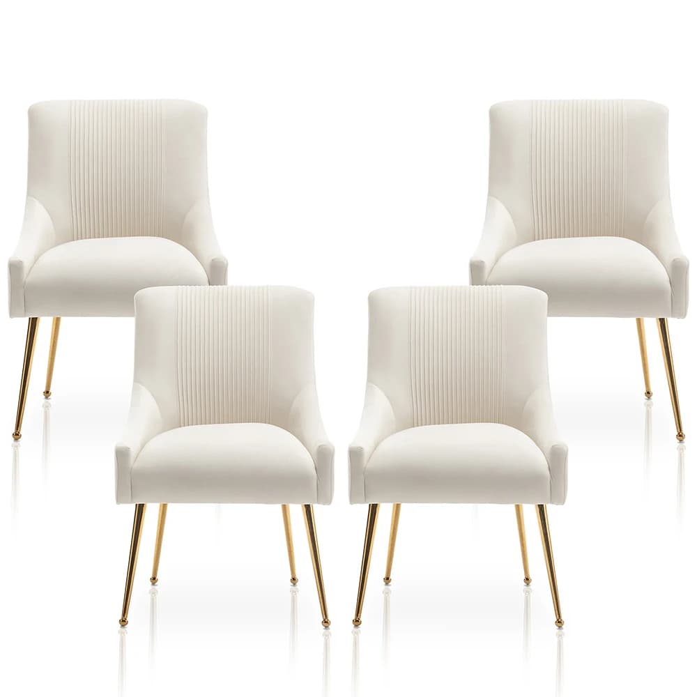 SEYNAR-Ensemble de 4 chaises de salle à manger modernes en velours, chaise d'appoint d'appoint latér