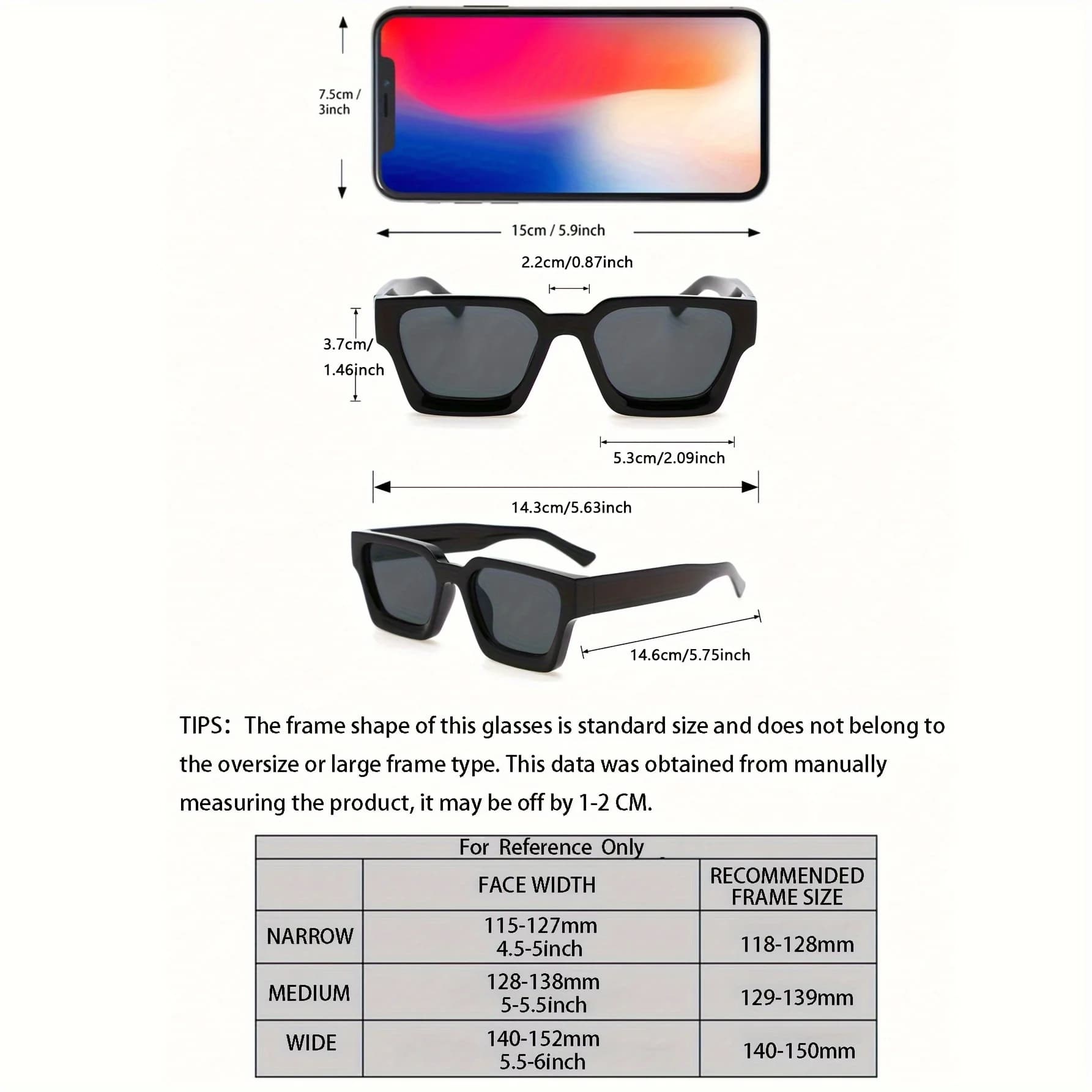 1/2 PC S classique mode carré cadre en plastique femmes lunettes de soleil pour hommes vie quotidien