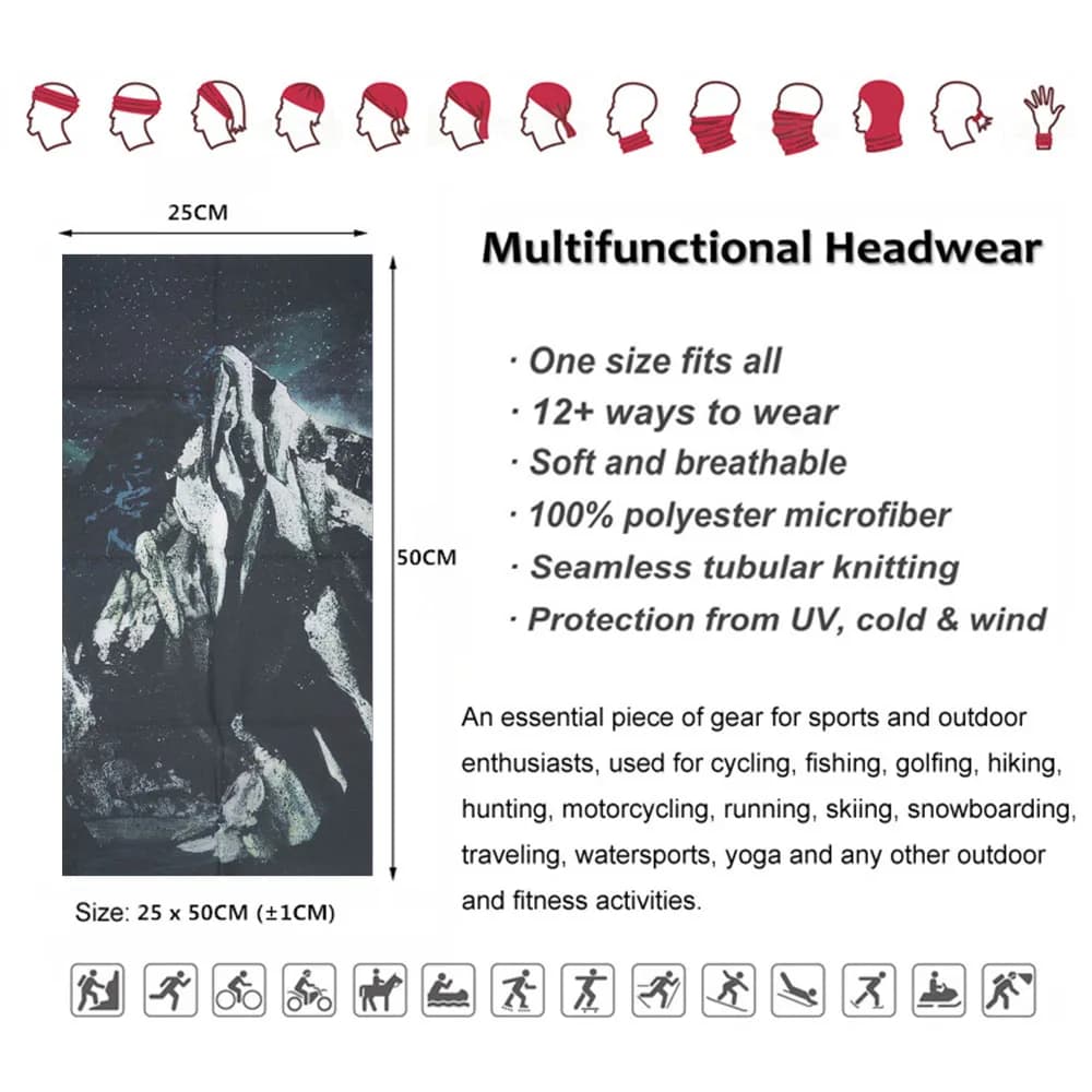 Foulard tubulaire sans couture Danas pour hommes et femmes, idéal pour la randonnée et le camping, c