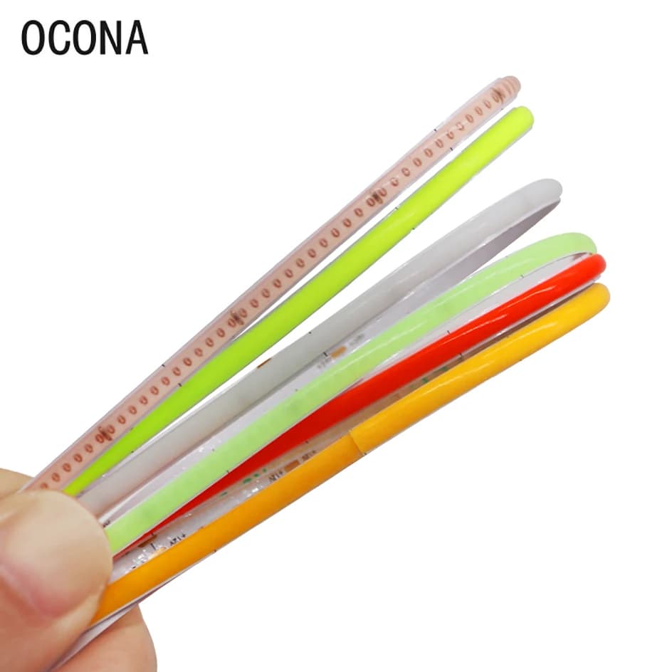 Bande lumineuse LED COB Flexible, 4mm/5mm, pour bricolage, décoration d'intérieur, 400LED/m, 9 coule