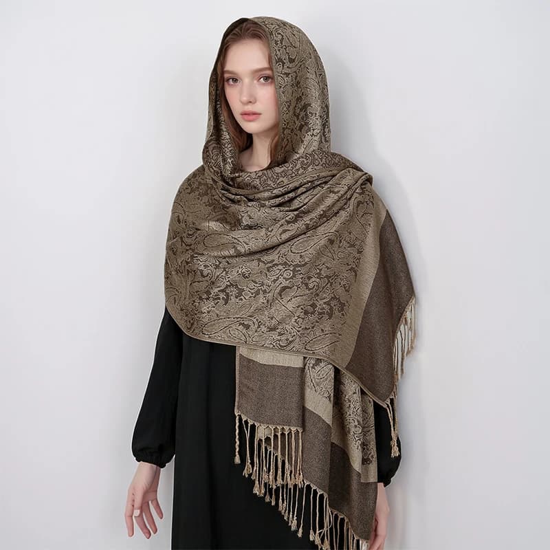 Foulard Jacquard de Luxe pour Femme, Écharpe de Mode Optique Douce, Étole, Châle, Hijab Musulman, Ba