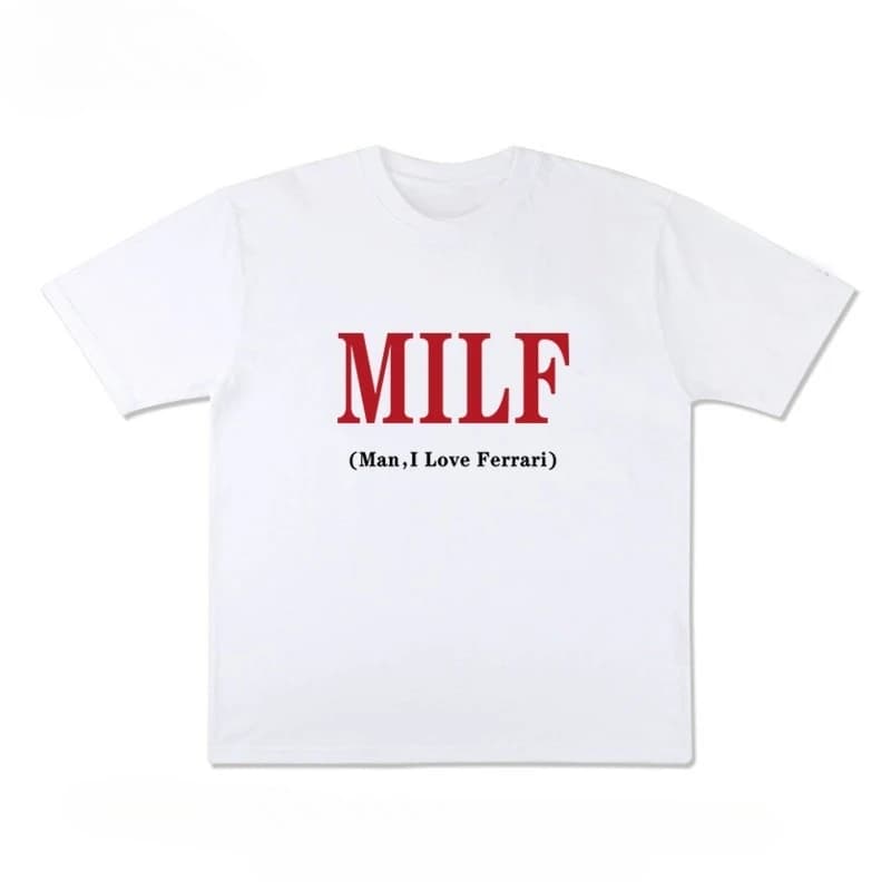 MAN I LOVE FERRARO - T-shirt drôle à manches courtes en anglais, pur coton, demi-manches, tendance, 