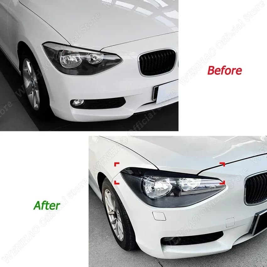 Noir brillant pour BMW série 1 F20 F21 118i 120d 120i M135i pré-lci 2011-2015 voiture avant phare pa