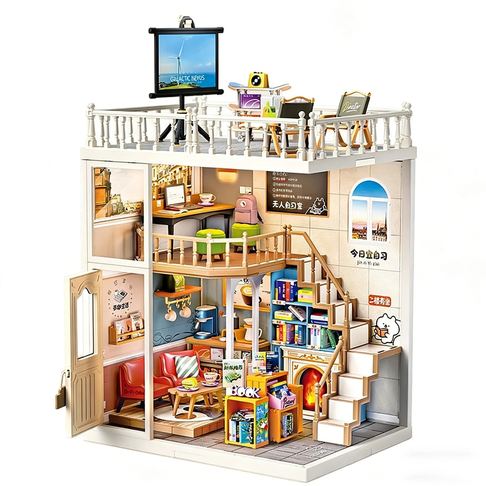Kit de maison miniature en plastique à faire soi-même, chambre de fille, mini-maison avec accessoire