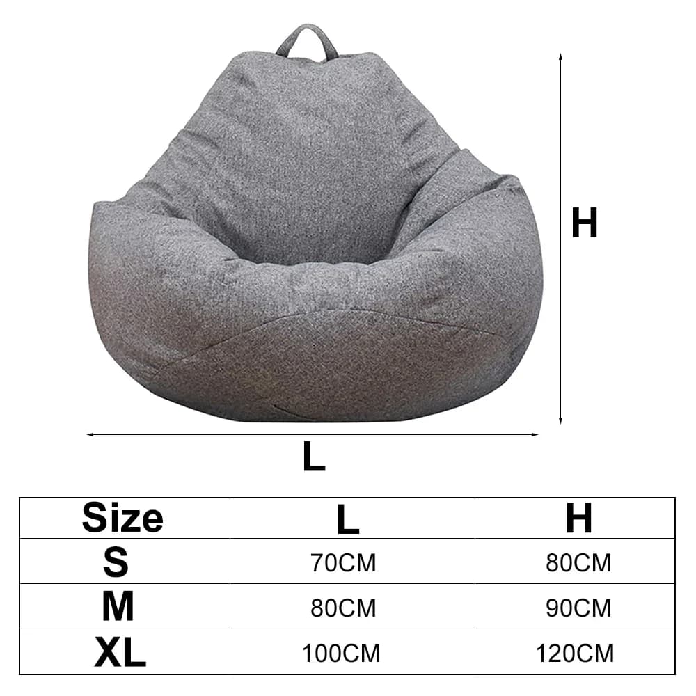 Grand pouf chaise housse de canapé confortable extérieur paresseux siège sac housse de canapé sans r