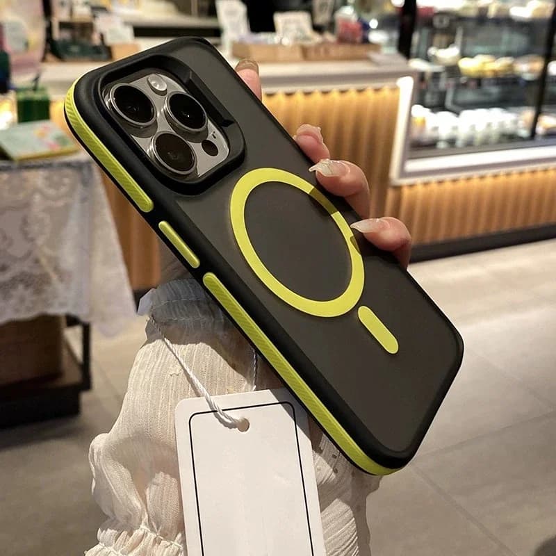 Coque de téléphone blindée mate de luxe, étui arrière magnétique pour iPhone 16 15 14 11 12 13 Pro M