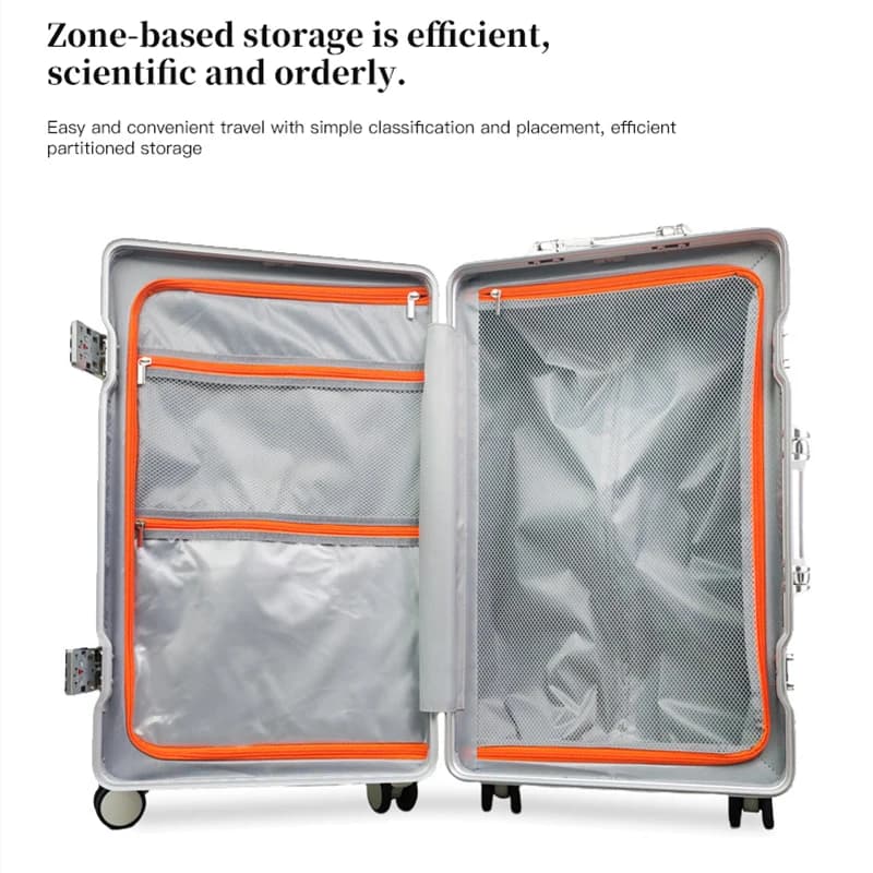 Bagage à cadre en aluminium épaissi de grande capacité, valise de voyage avec mot de passe à roue un