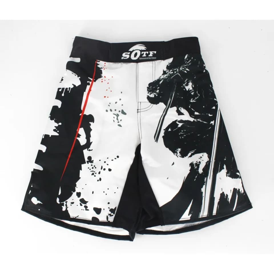 Taille élastique Bushido Fitness féroce ninja combat sport shorts de boxe tigre Muay Thai mma shorts
