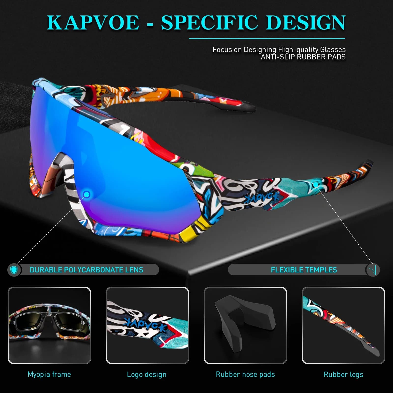 KAPVOE lunettes de cyclisme chaudes Sports de plein air lunettes de conduite UV400 lunettes de solei