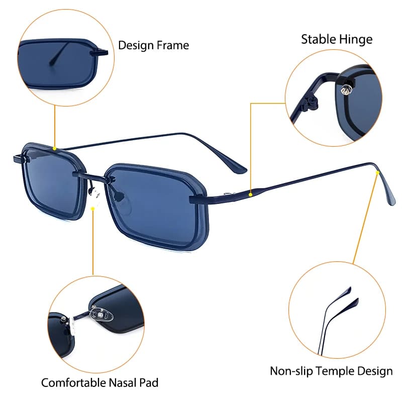 CATERSIDE – lunettes de soleil rétro Punk pour hommes et femmes, monture carrée, petite monture, per