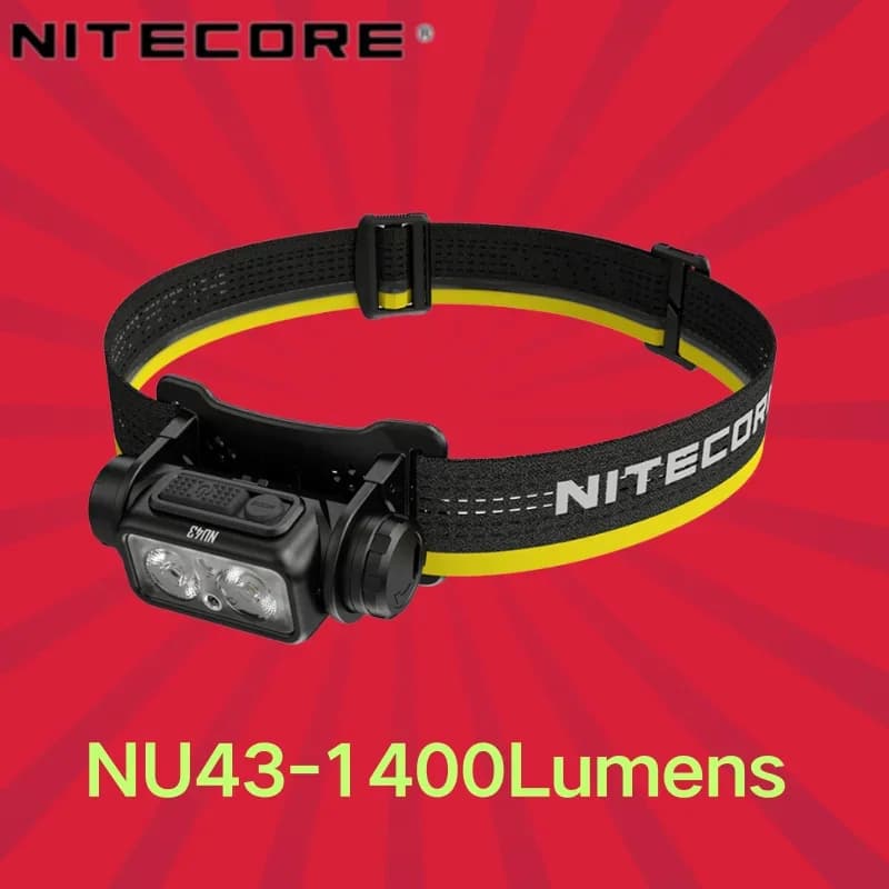 NITECORE NU43 1400Lumens batterie de lampe frontale Rechargeable intégrée 3.400mAh Li-ion batterie f