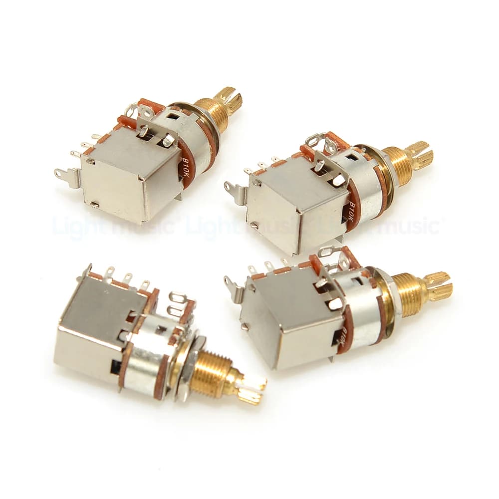 Potentiomètre de guitare Push Pull A250K B250K A500K B500K 18mm, 1 pièce, arbre en laiton, Pot de co