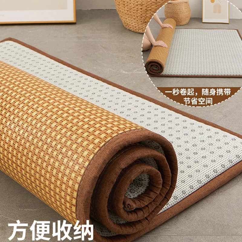 Cool Mat – matelas d'été en rotin, double usage, pour dormir, coussin doux, tatami en éponge, pour l