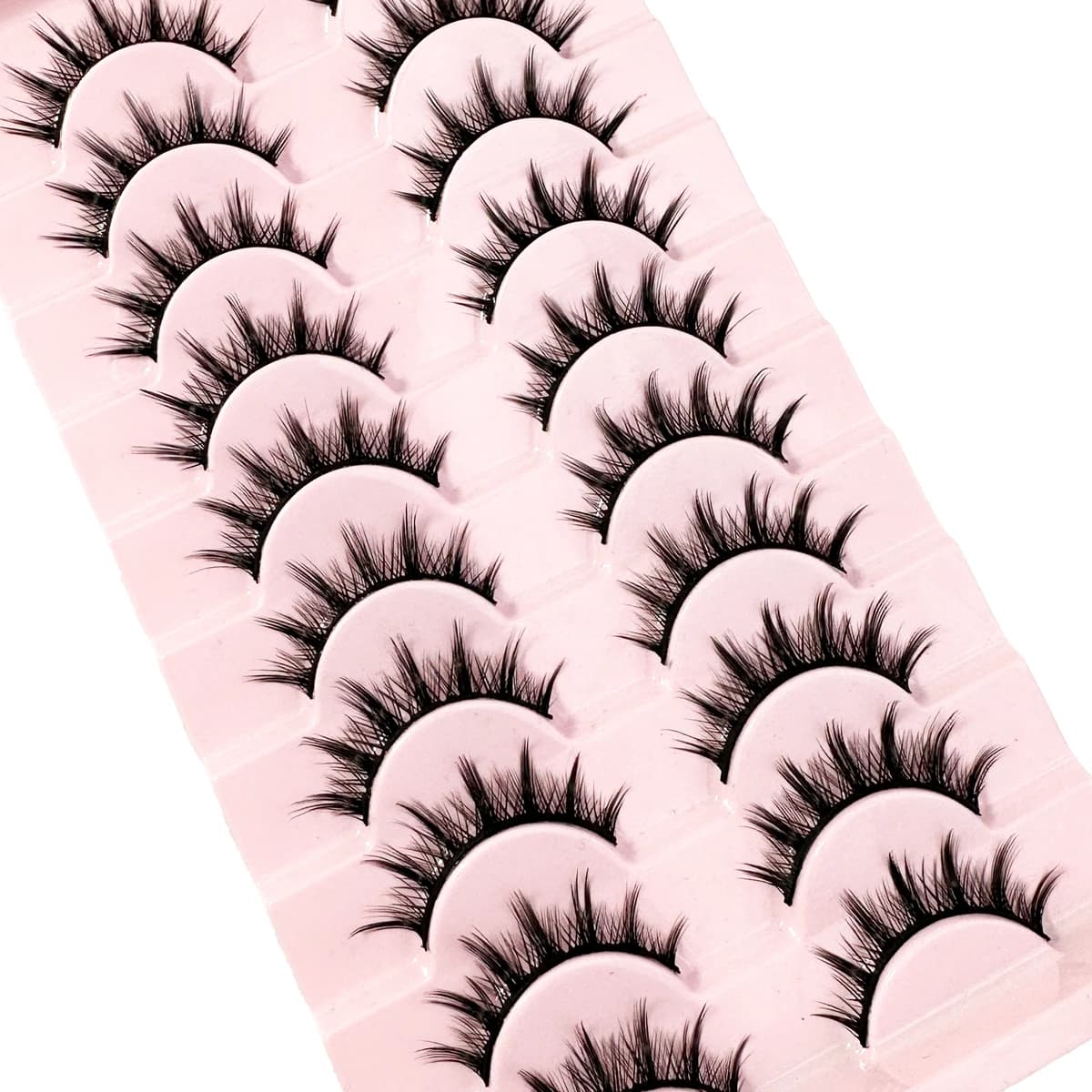 Cils 10 paires Mange cils 3D oeil de chat cils Faux vison cils naturel moelleux Faux cils vaporeux o