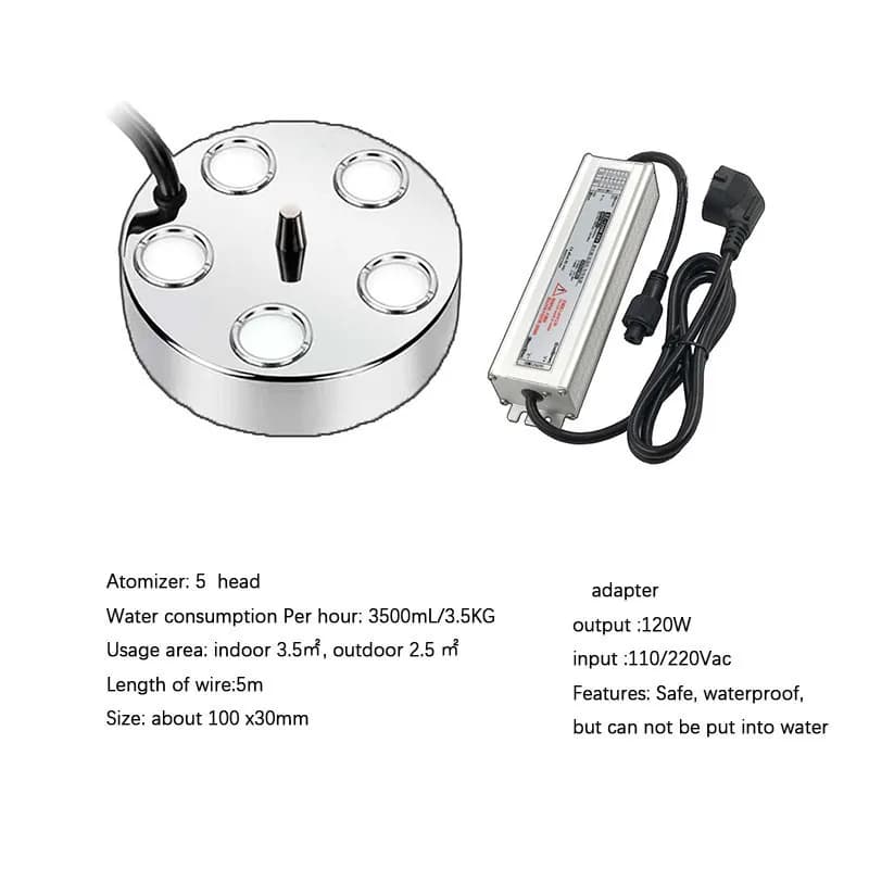1/3/5 tête atomiseur lampe colorée humidificateur à ultrasons vaporisateur brumisateur fontaine d'ea