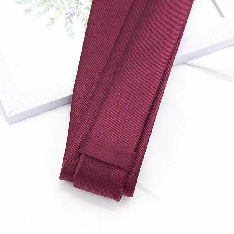 Cravate fine en Jacquard pour hommes d'affaires, cravate classique britannique de couleur unie, acce