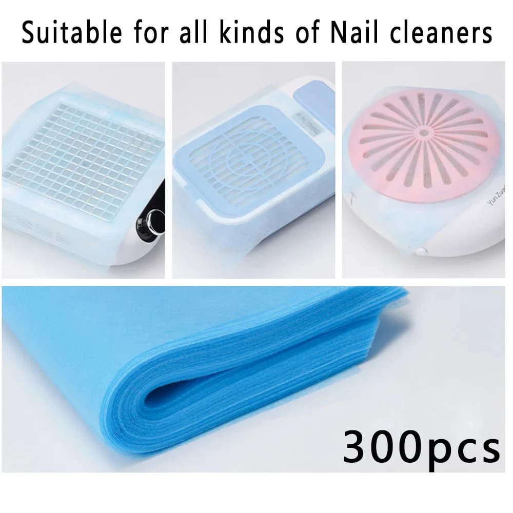 300 pièces Nail Art dépoussiéreur filtre papier 19x24 cm manucure Machine poussière remplacer Nail A