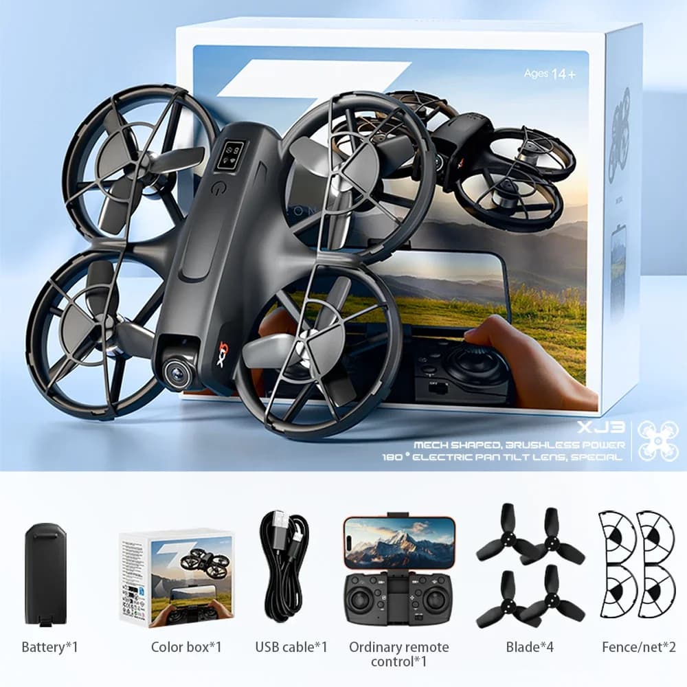 Drone haute définition à double caméra, mode sans tête, 360° °   pliable, facile à utiliser, adapté 