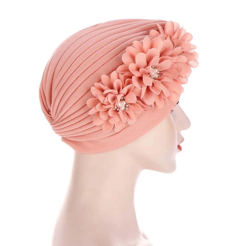 Casquettes turban à volants fleuris pour femmes, chapeaux africains, enveloppement de sauna, bonnet 