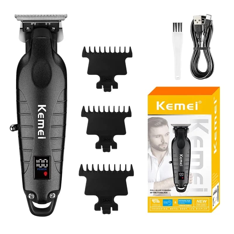 Kemei 2293 barbier tondeuse à cheveux sans fil 0mm zéro écart sculpture tondeuse Detailer profession