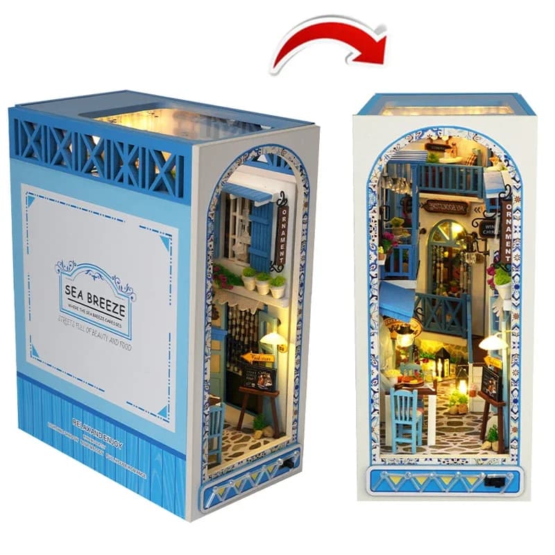 Kit DIY Sea Breeze pour niche à livres, kit d'insertion de bibliothèque en bois, décoration de maiso