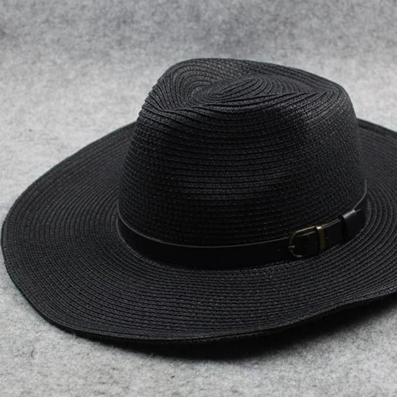 Chapeau de paille jazz pliable pour hommes et femmes, extra large, taille 62cm, lanière de plage d'é