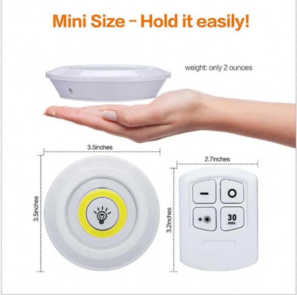 Super lumineux Cob sous armoire lumière LED 5W télécommande sans fil réglable garde-robe lampe de nu