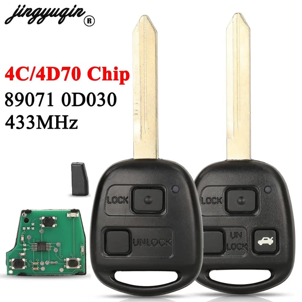 Jingyuqin 89071-0D030 alarme de clé de voiture à distance 433MHZ pour Toyota Yaris Avensis Corolla F