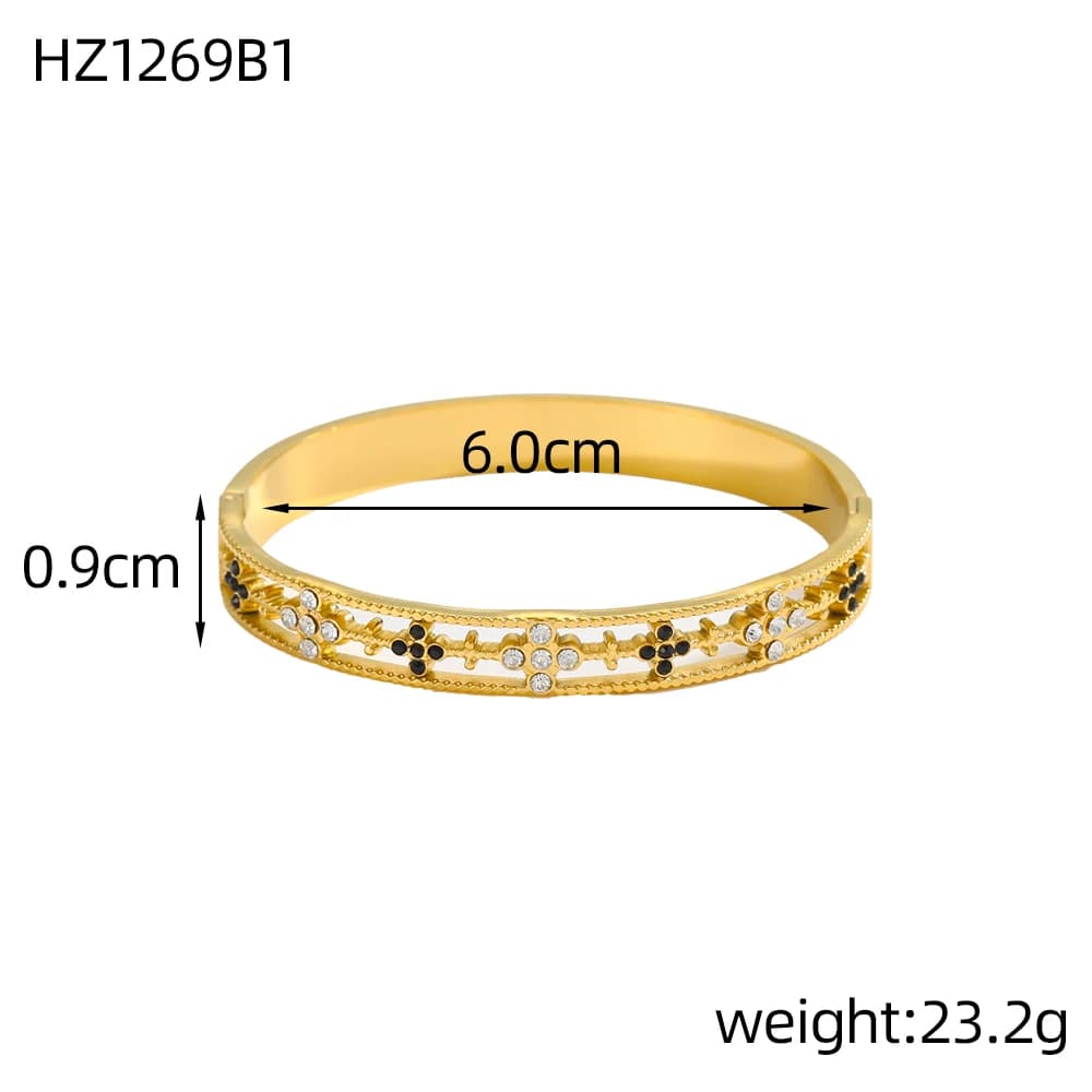 Bracelets de luxe populaires en acier inoxydable, tendance, de haute qualité, incrustés de Zircon co