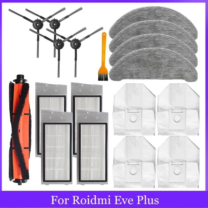 Pièces de rechange pour aspirateur robot Roidmi Eve Plus SDJ01RM, tissu de vadrouille, filtre Hepa, 