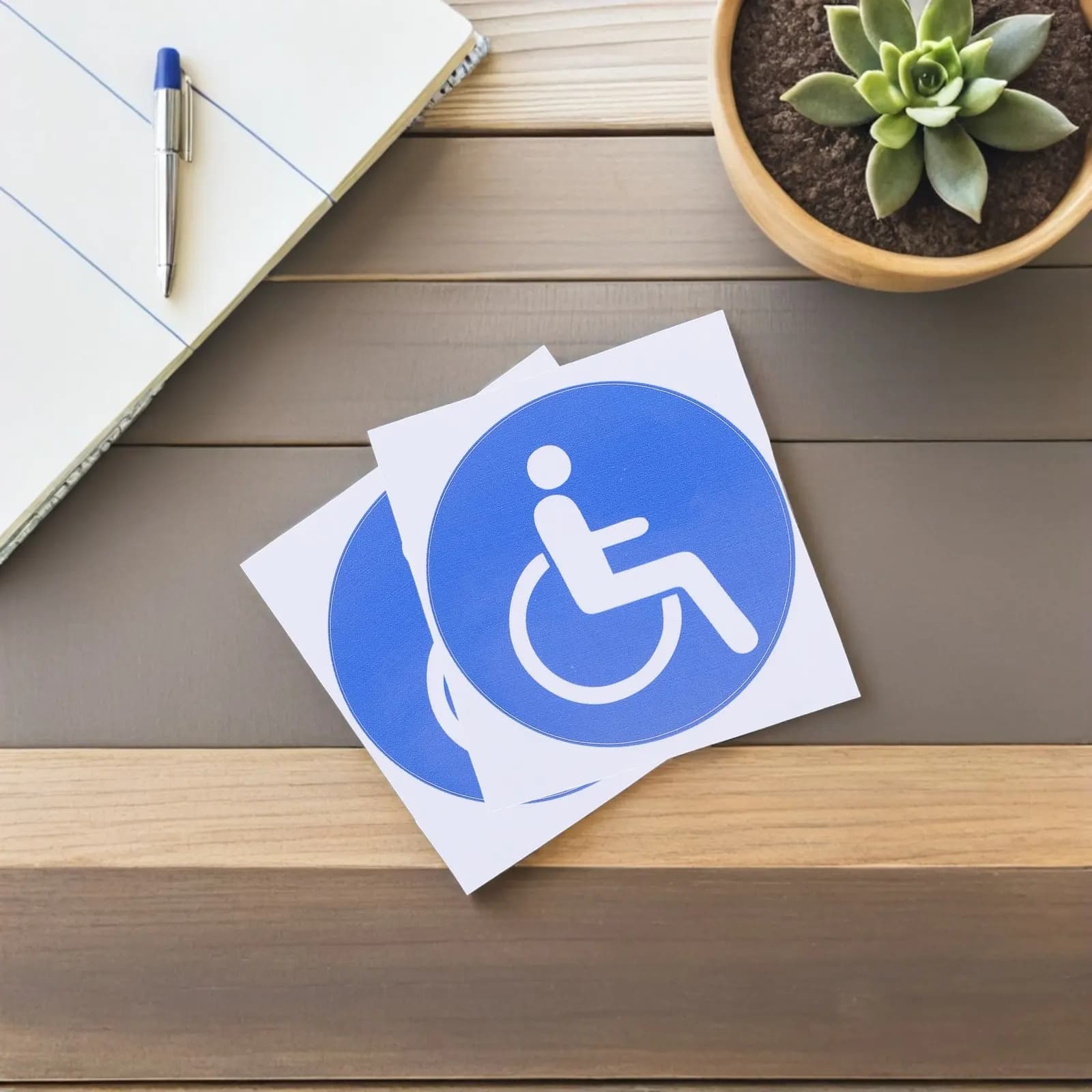 Autocollants d'avertissement pour personnes handicapées, 10 pièces, symbole handicapé, panneau de si
