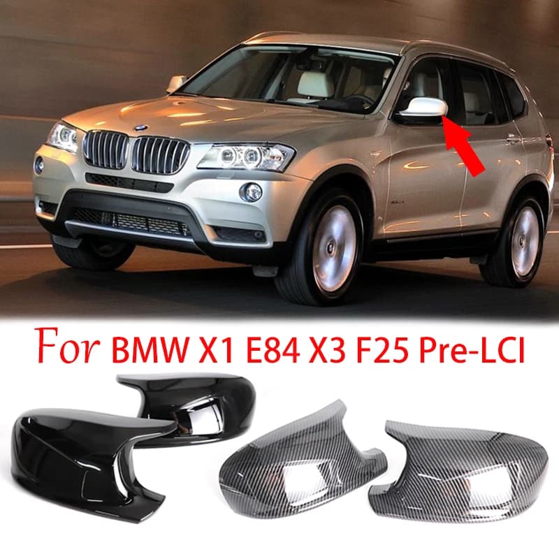 Couvercle de rétroviseur noir brillant de meilleure qualité, pour BMW X1 E84 X3 F25 pré-LCI 2010 201
