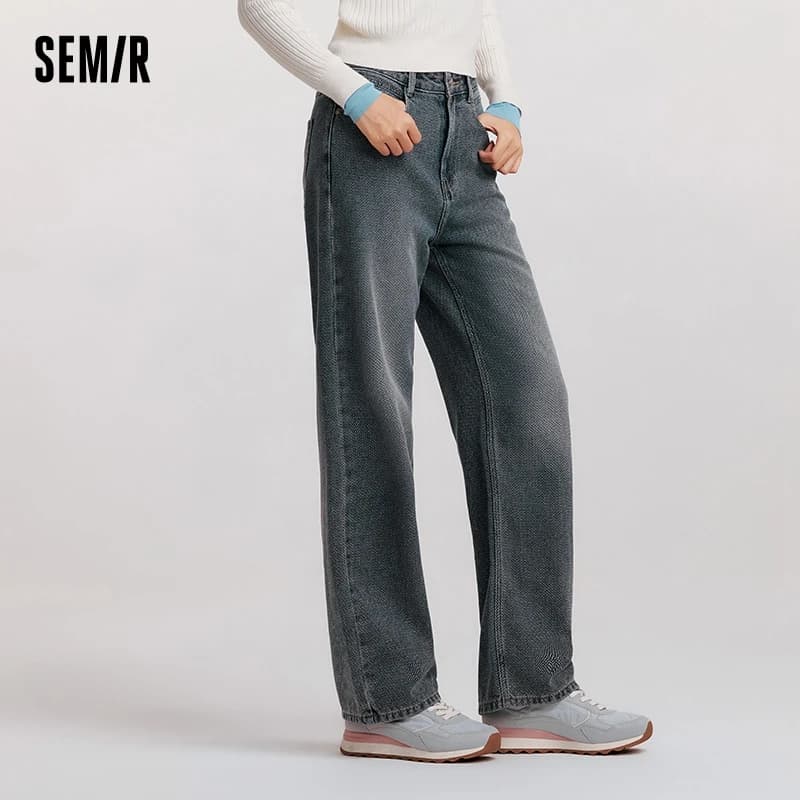 SEMIR-Jean Confortable à Jambes Larges pour Femme, Pantalon Effiloché, FjDenim, Nouvelle Collection 