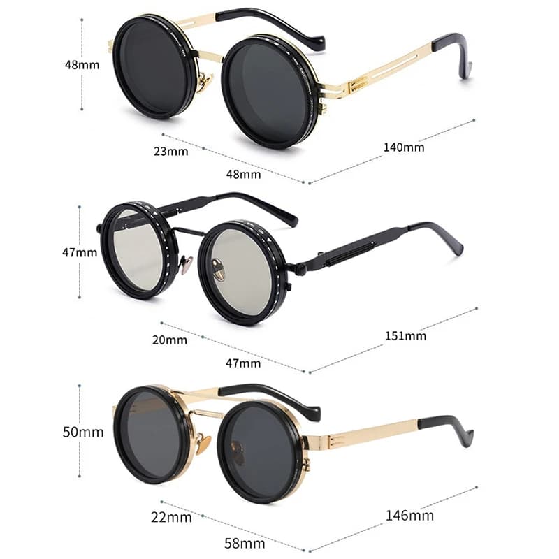 SHAUNA rétro métal rond Punk ND9 niveaux réglable gradation lunettes de soleil femmes polarisées UV4