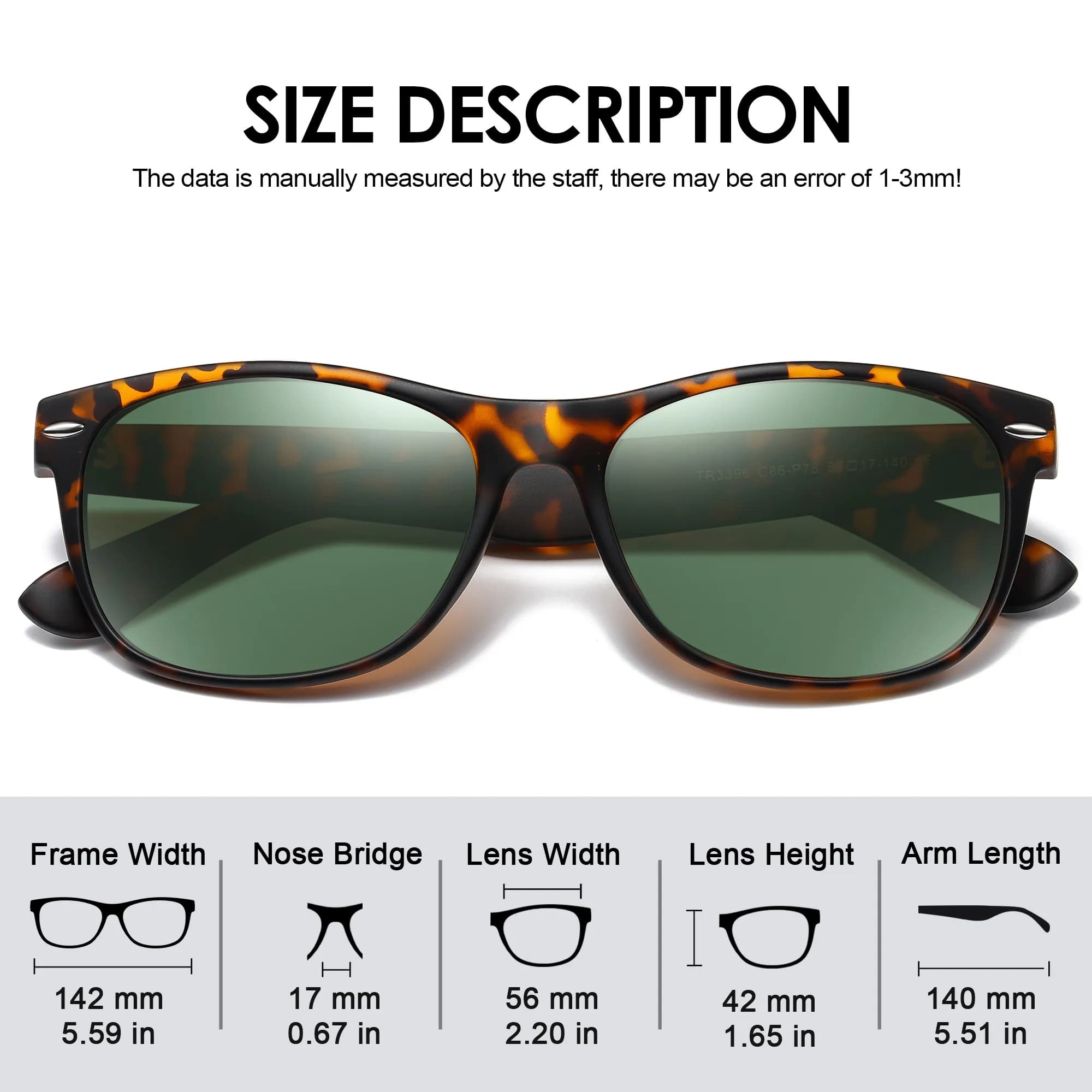 AOFLY-Lunettes de soleil polarisées classiques pour hommes et femmes, TR90, monture légère et flexib