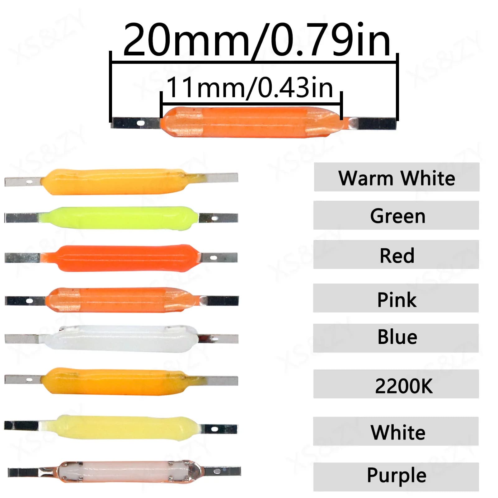 Ampoules LED Edison à filament, DC3V, 50mA, Ra80, 2200K, 2700K, blanc, rouge, vert, bleu, rose, viol