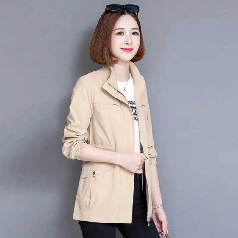 Veste Coupe-Vent Légère et Fine pour Femme, Manteau Basique Décontracté, Vêtement d'Extérieur, Nouve