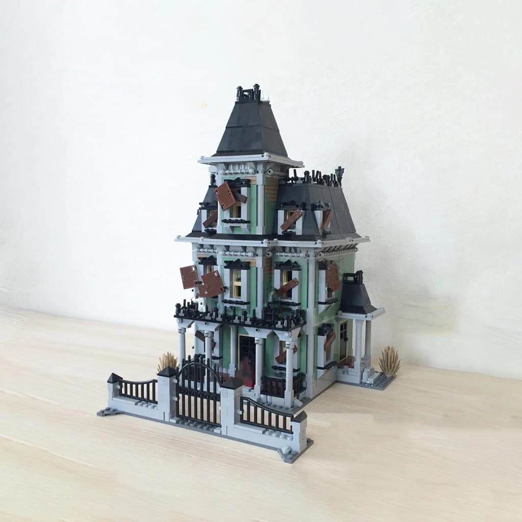 Avec lumière monstre combattant MOC affichage maison hantée Compatible 10228 16007 blocs de construc