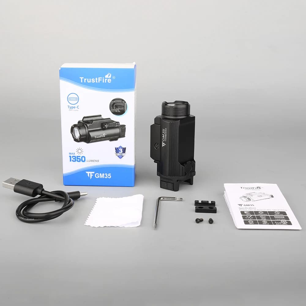 Trustfire GM35 lampe de poche tactique 1350 Lumen type c usb lumière rechargeable armes d'auto-défen