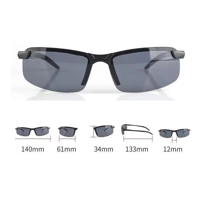 Lunettes de Vision nocturne hommes Anti-éblouissement conduite demi-monture lunettes de soleil pour 