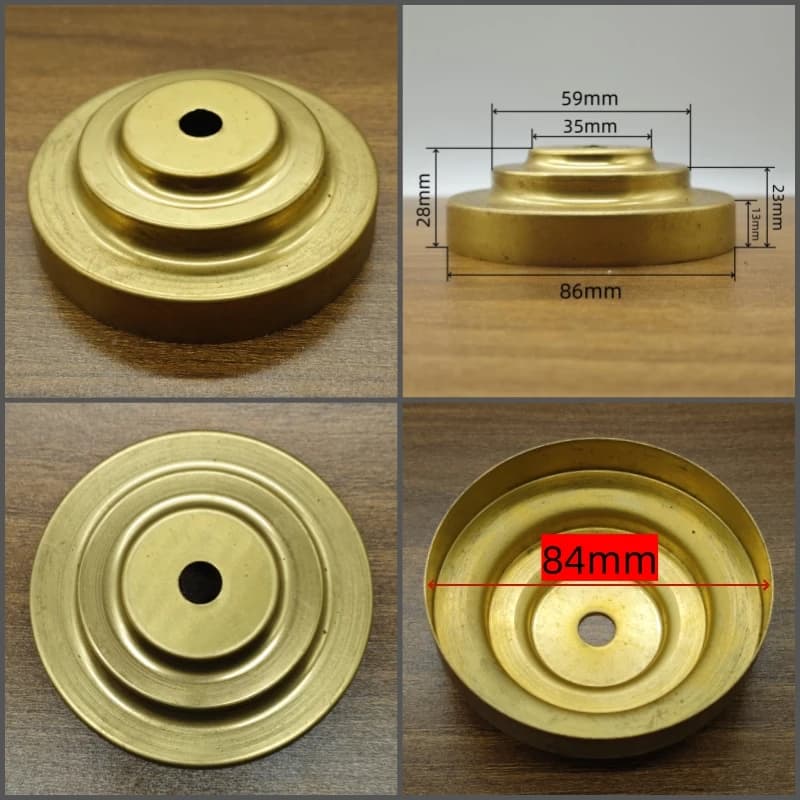 Base de lampe de bureau tout en laiton, griffe d'abat-jour non polie, plaque de plafond, traitement 