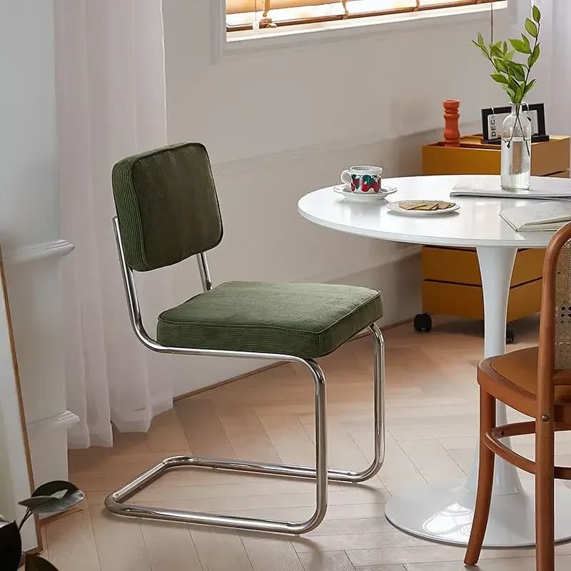 Chaises de salle à manger modernes du milieu du siècle avec cadre en métal, chaise de loisirs de plu